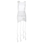 Floral Mesh Mini Dress with Sheer Detailing