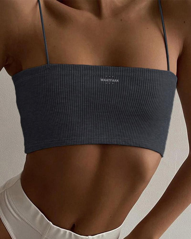 Strapless Polyester Cami Top with Lettering Main image