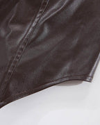 Corset-Style Faux-Leather Dress with Strapless Neckline