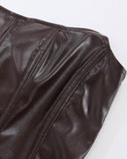 Corset-Style Faux-Leather Dress with Strapless Neckline