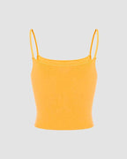 Polyester Stretch-Blend Cami Cropped Top