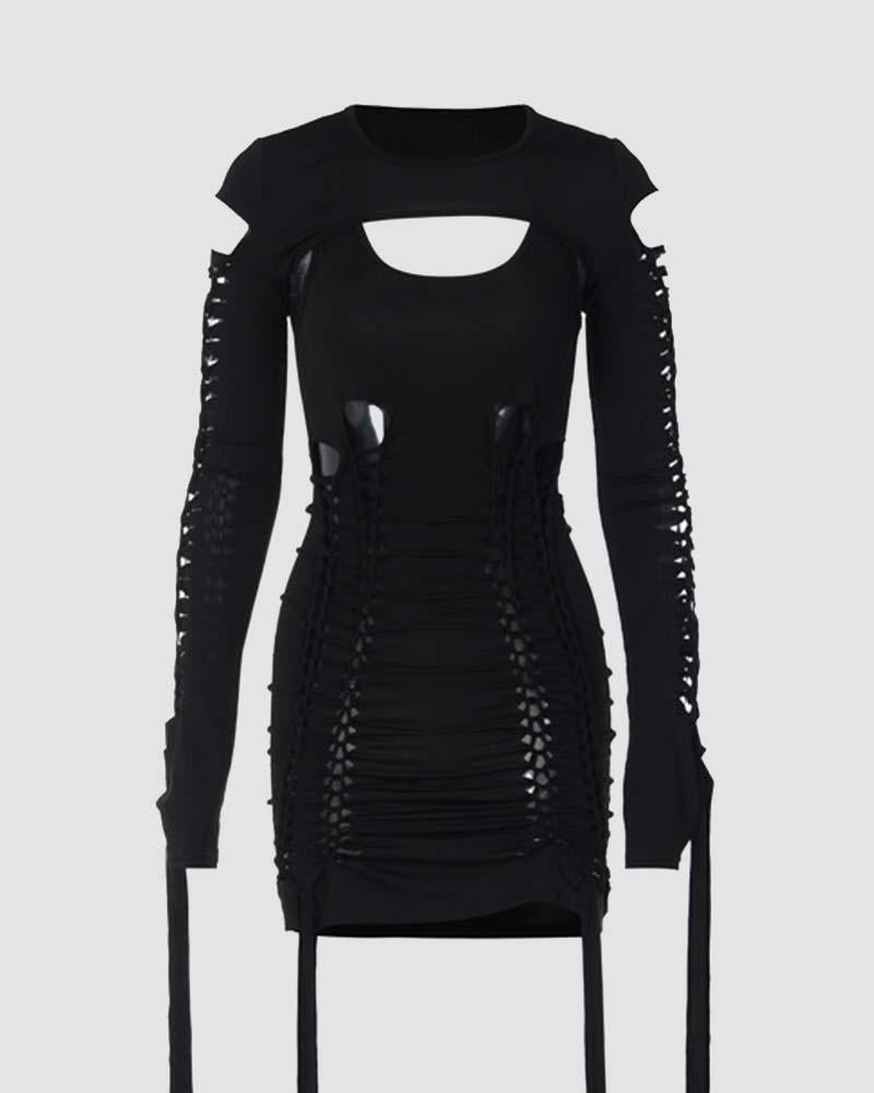 Polyester Bodycon Cutout Dress