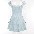 Floral Lace Mini Dress with Ruching