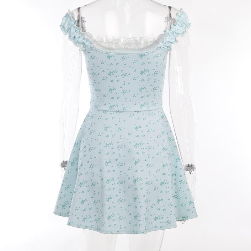 Floral Lace Mini Dress with Ruching