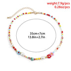 Multicolor Beaded Choker with Faux-Pearl Floral Details