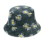 Floral Polyester Bucket Hat with Contrast Details