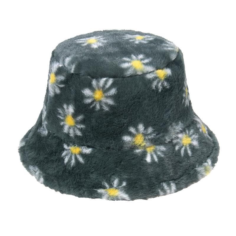 Floral Polyester Bucket Hat with Contrast Details