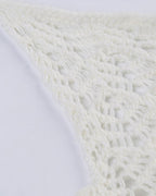 Pentagram-Detail Knit Top with Chain Details