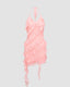 Asymmetric Polyester Dress with Cami Straps