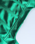 Stretch-Blend Polyester Corset-Style Cropped Top