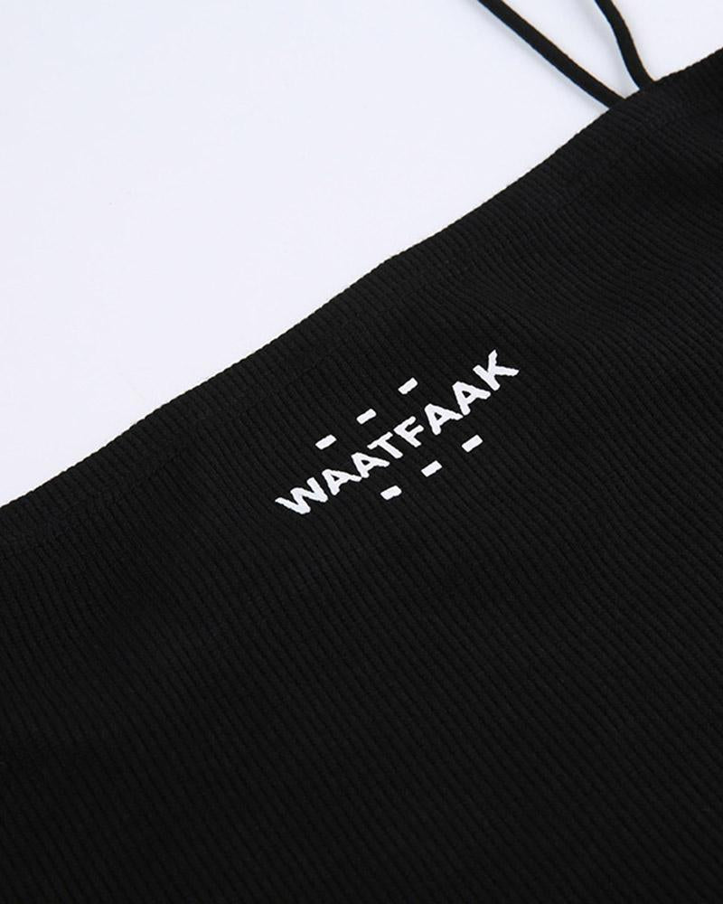 Strapless Polyester Cami Top with Lettering