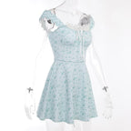 Floral Lace Mini Dress with Ruching