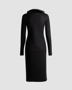 Polyester Stretch-Blend Cardigan with Long Sleeves