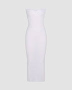 Ribbed Maxi Dress with Strapless Neckline