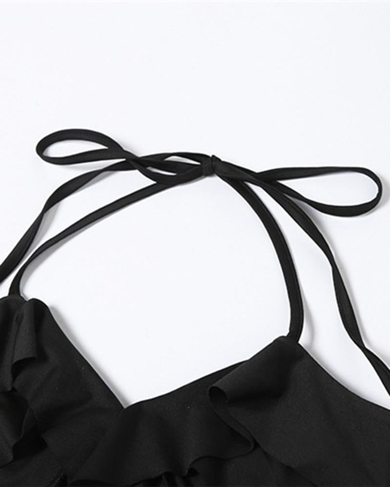 Wing-Graphic Polyester Top with Slit Detail