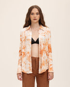 Collared Polyester Shirt with Long Sleeves
