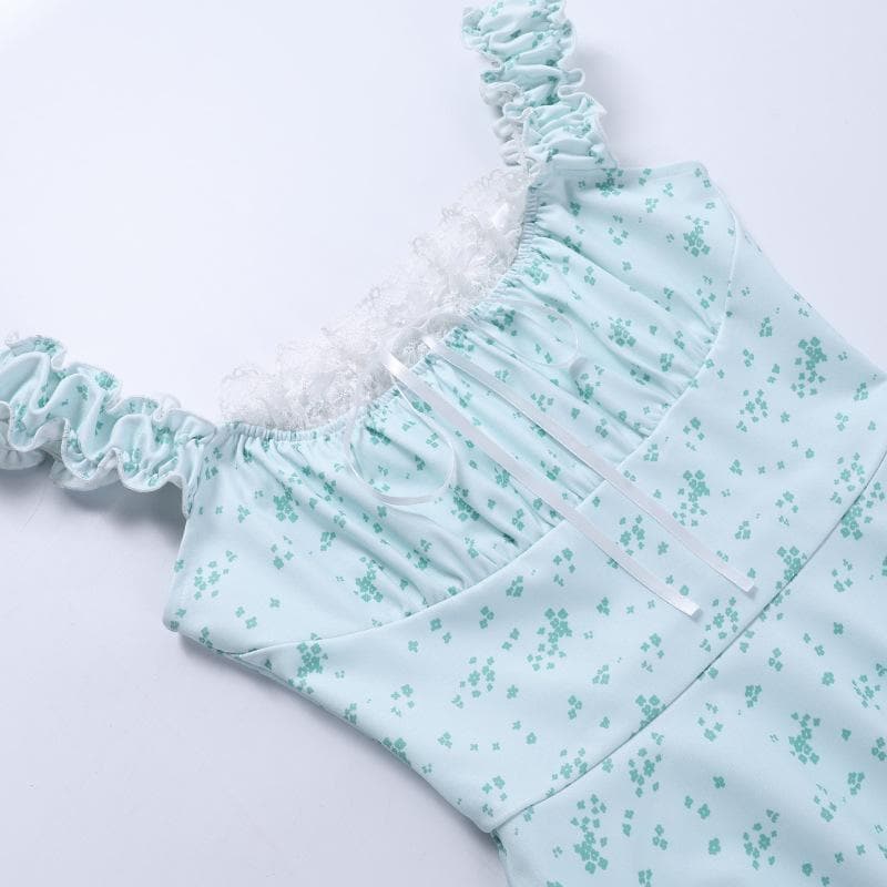 Floral Lace Mini Dress with Ruching