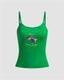 Lettered Stretch-Blend Cami Top with Cotton Fabric
