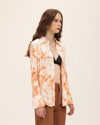 Collared Polyester Shirt with Long Sleeves