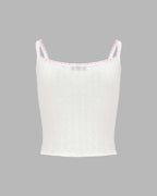 Lace Stretch-Blend Cami Top with Cotton Fabric