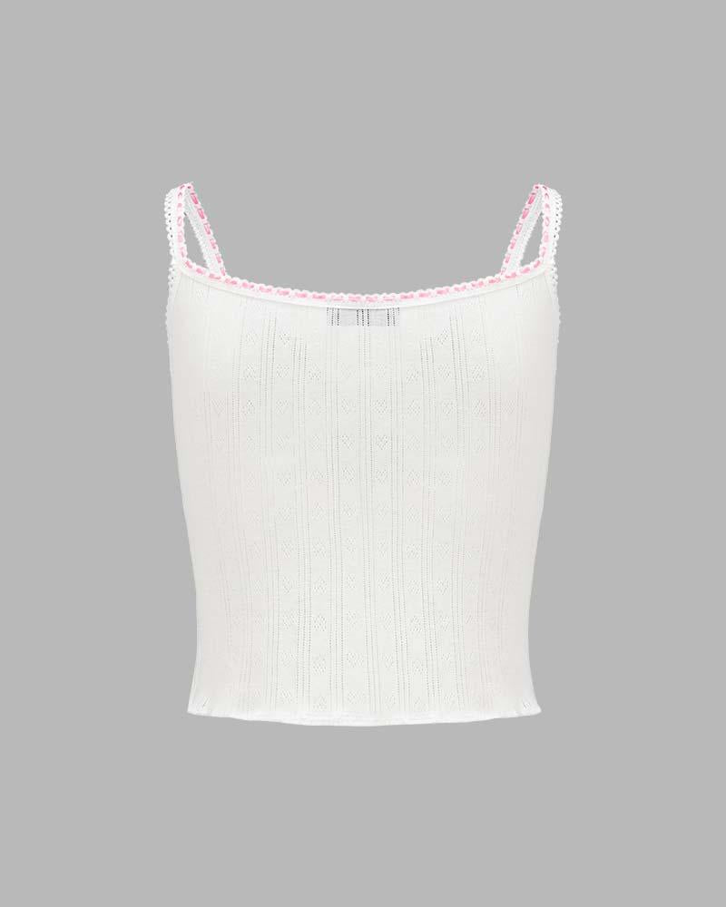 Lace Stretch-Blend Cami Top with Cotton Fabric