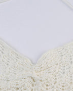 Pentagram-Detail Knit Top with Chain Details