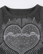 Grunge Heart-Detail Cotton Tank Top
