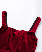 Velvet Stretch-Blend Mini Dress with Polyester Fabric