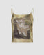 Polyester Stretch-Blend Cropped Top with Sleeveless Cut