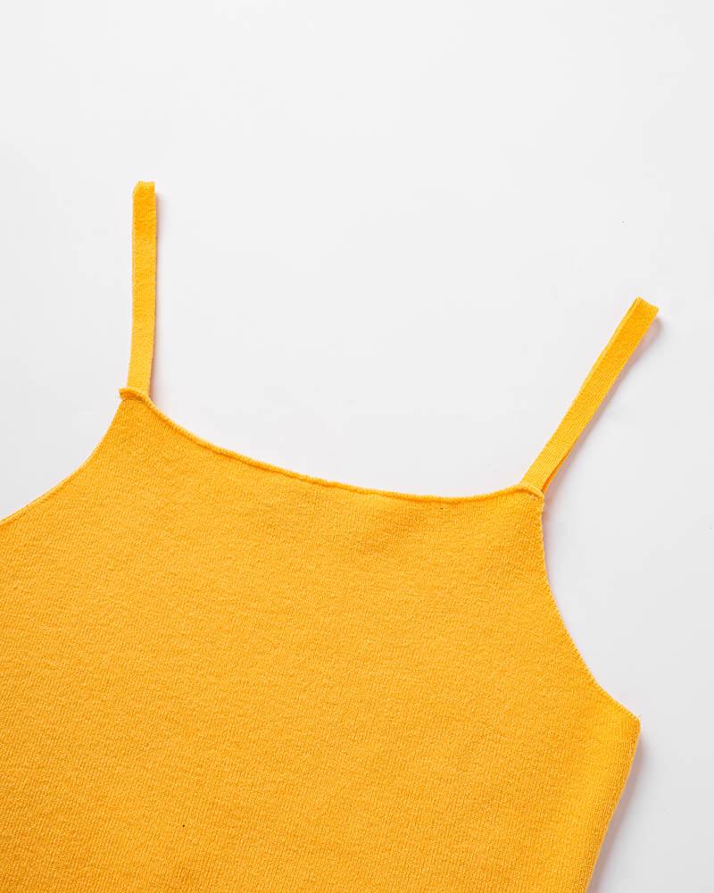 Polyester Stretch-Blend Cami Cropped Top