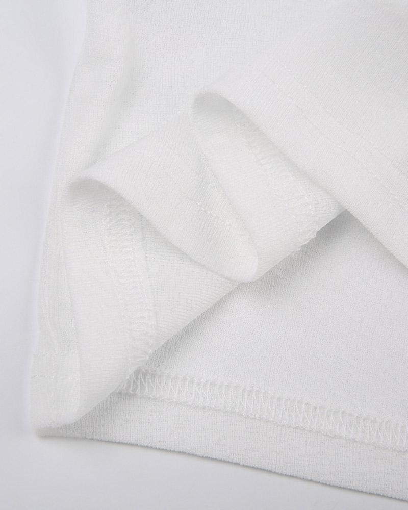 Stretch-Blend Polyester Long-Sleeve Cropped Top