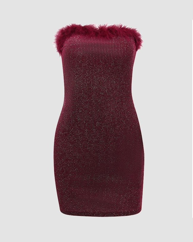 Polyester Strapless Sleeveless Dress Main image