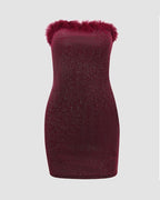 Polyester Strapless Sleeveless Dress