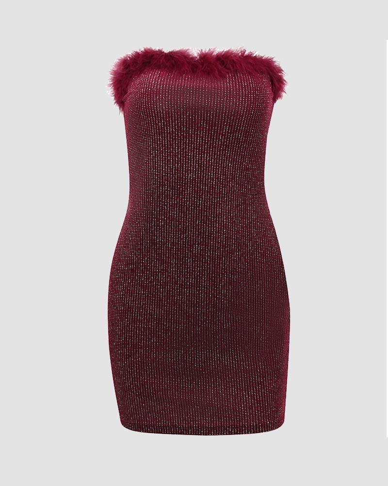 Polyester Strapless Sleeveless Dress