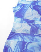 Stretch-Blend Polyester Wrap-Style Mini Dress