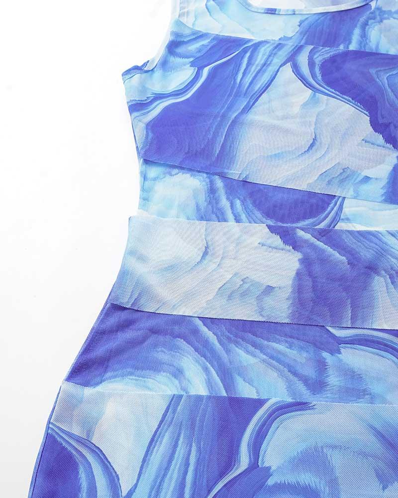 Stretch-Blend Polyester Wrap-Style Mini Dress