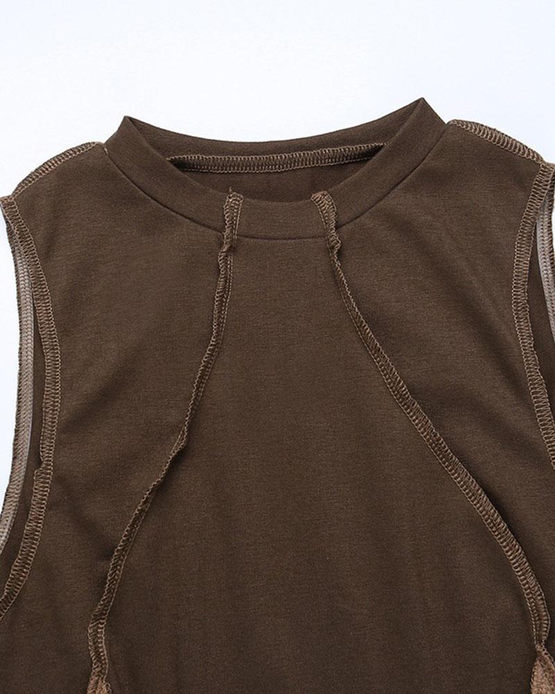 Spiderweb-Detail Polyester Cotton Top