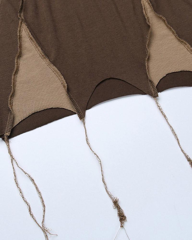 Spiderweb-Detail Polyester Cotton Top