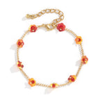 Floral Chain Bracelet with Adjustable Extension