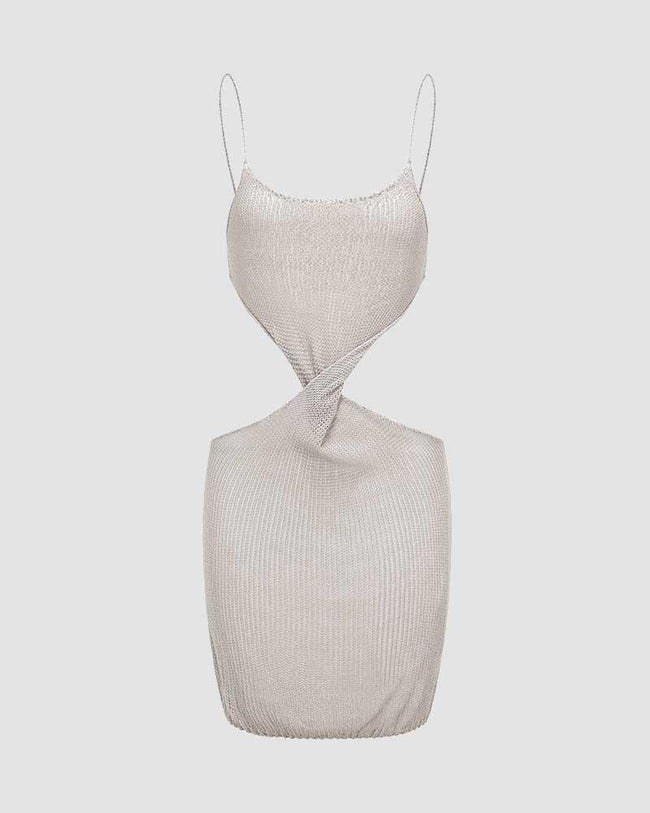 Knit Mini Dress with Twist Detail Main image