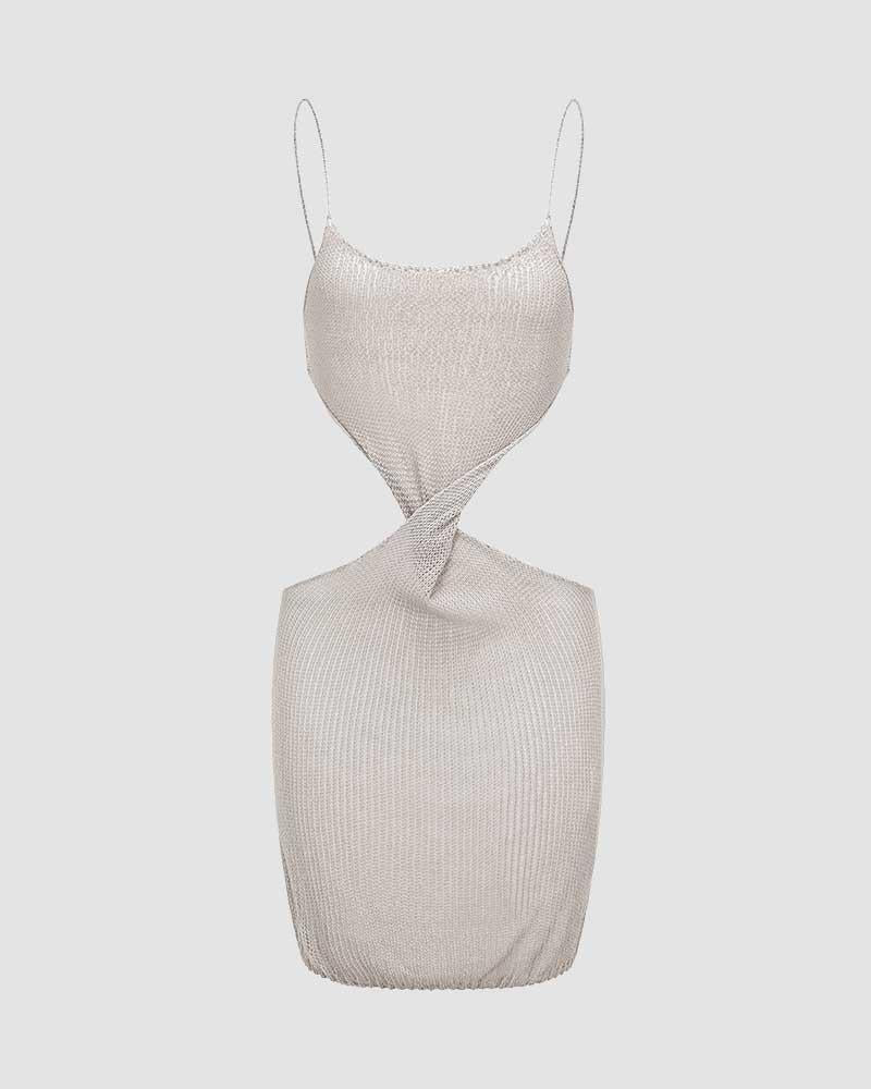 Knit Mini Dress with Twist Detail