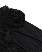 Rose-Detail Floral Off-Shoulder Top