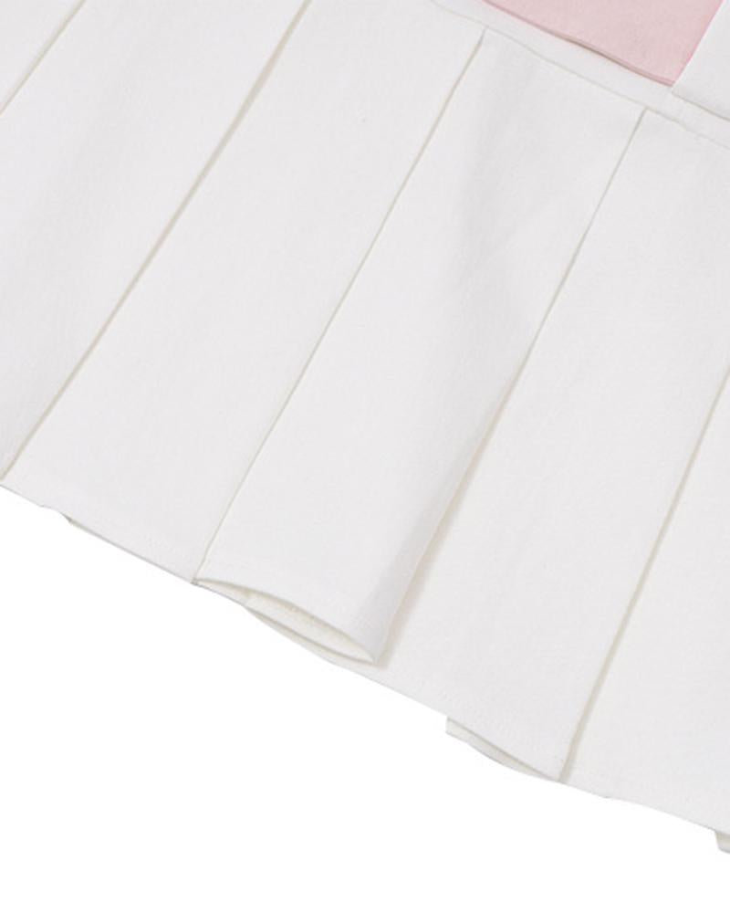 Pleated Polyester Dress with Strapless Neckline
