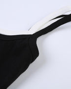 Layered Polyester Tank Top with Cotton Fabric