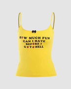 Strawberry-Print Cami Cropped Top with Polyester Fabric