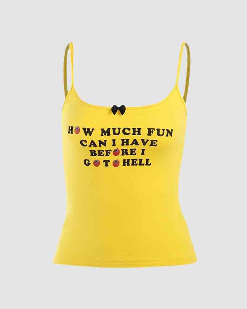 Strawberry-Print Cami Cropped Top with Polyester Fabric