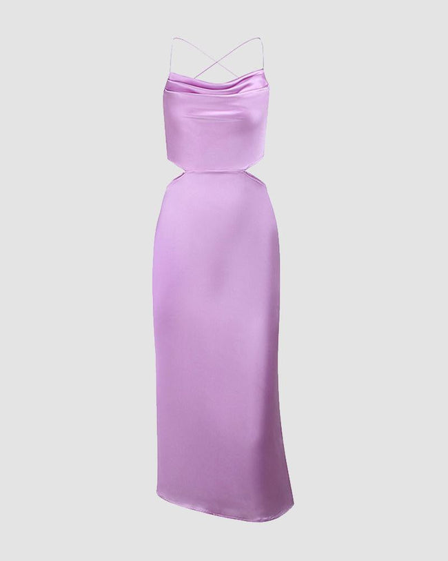 Cross-Detail Cinched Cami Dress Main image