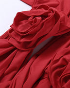 Rose-Detail Dress with Cutout Details