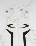 Zip-Detail Stretch-Blend Dress with Polyester Fabric