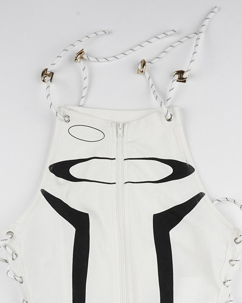 Zip-Detail Stretch-Blend Dress with Polyester Fabric